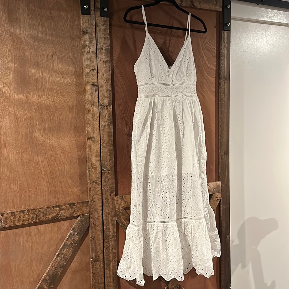 Eleven Oaks Boutique white crochet dress!